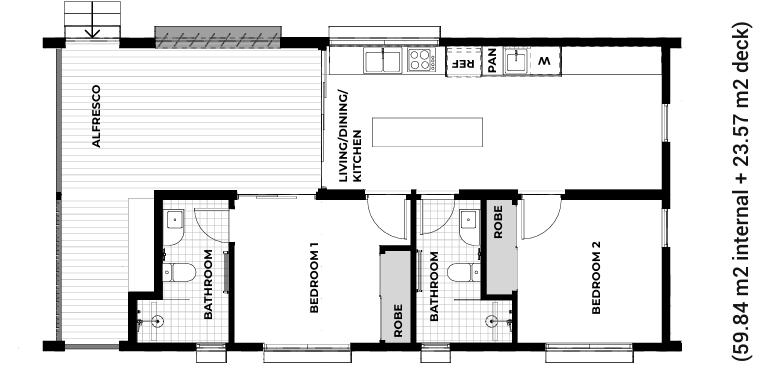 2 bedroom Novanest floor plan