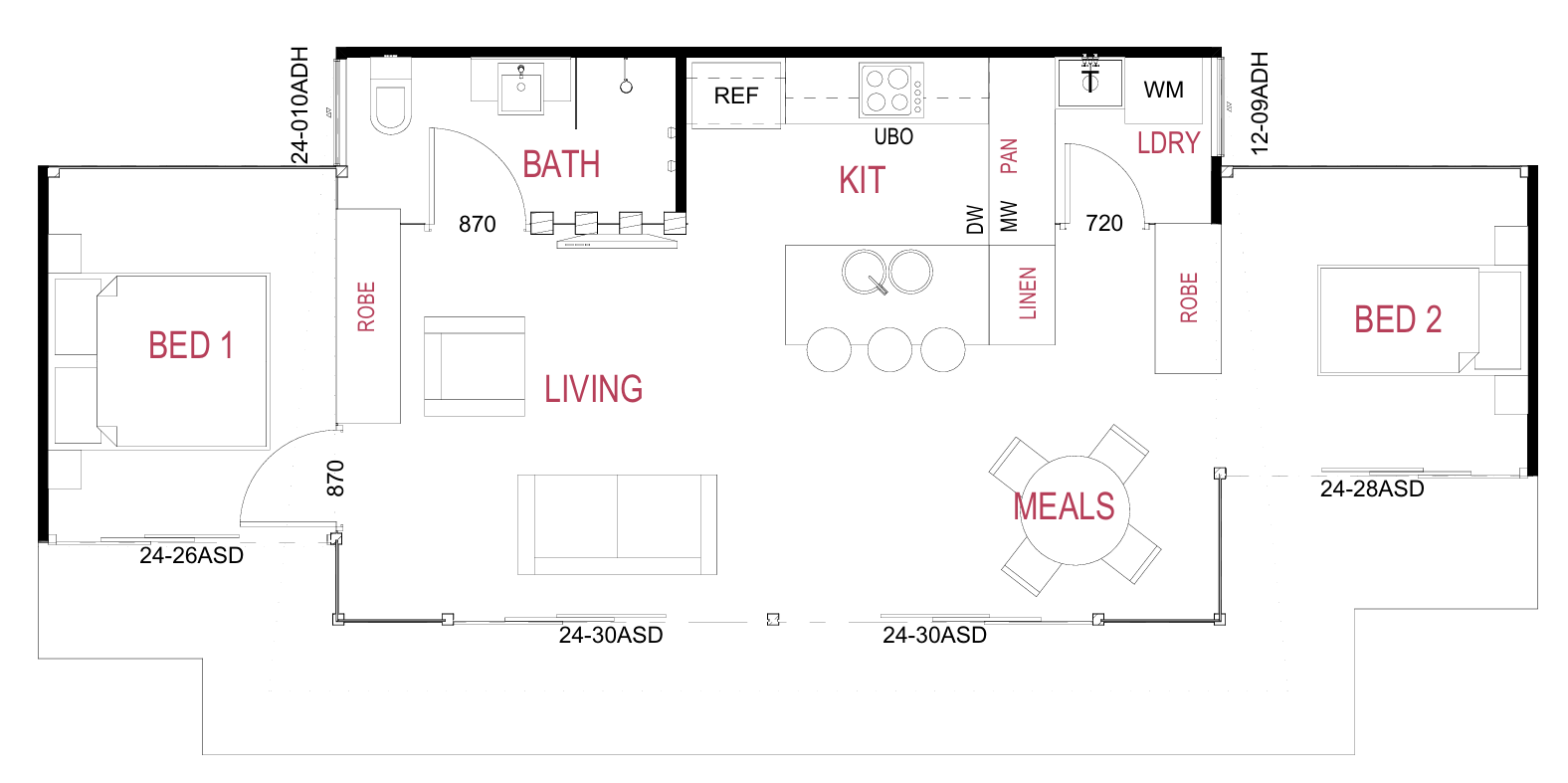 2 bedroom Opalite floor plan